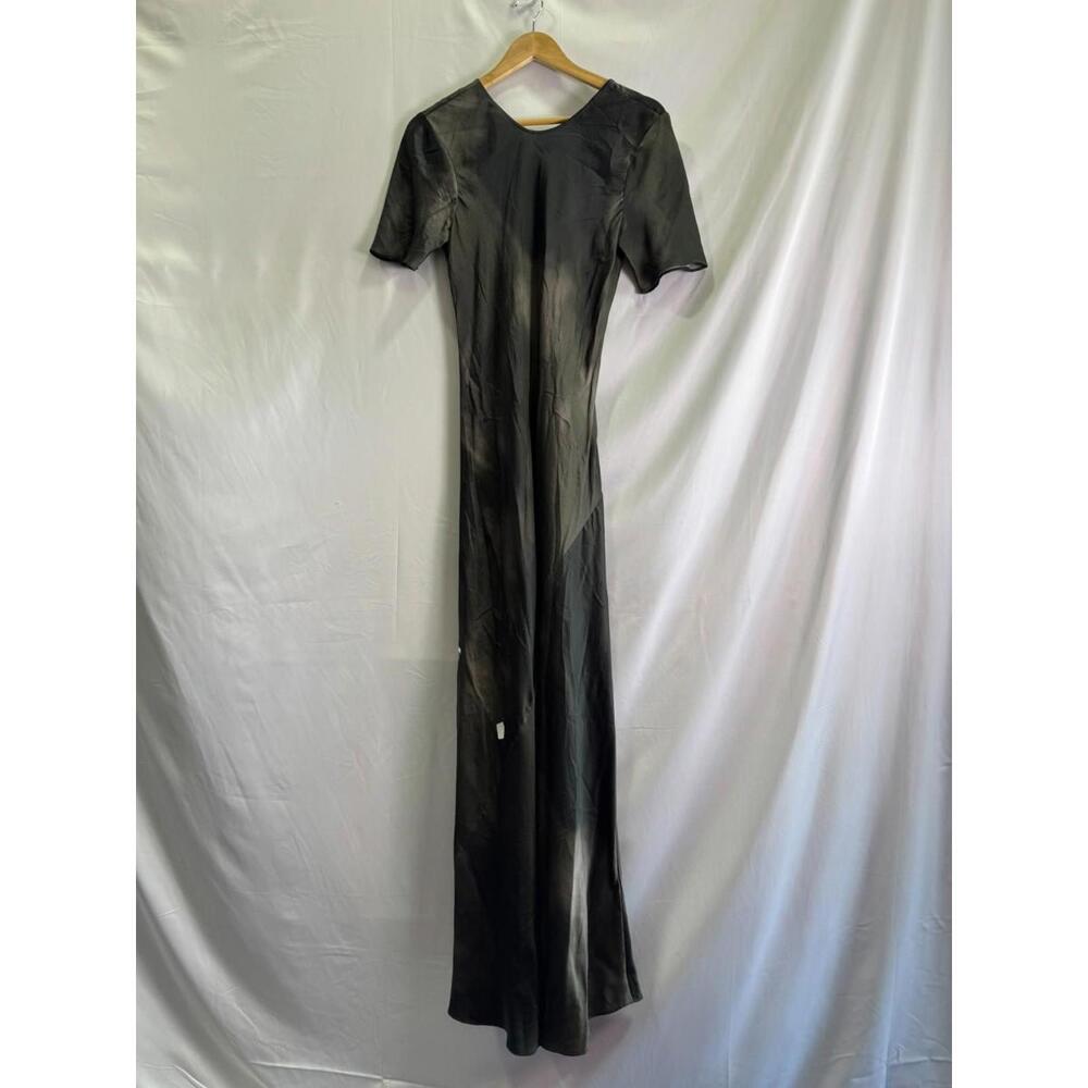 Silk Laundry Black Seashells Short Sleeve Bias Dress Size L (Read Description) - Picture 4 of 8
